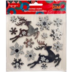 Karácsony Silver Deer csillámos matrica