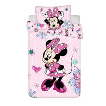 Disney Minnie Flowers gyerek, ovis ágyneműhuzat 100×135cm, 40×60 cm