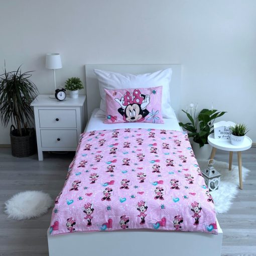 Disney Minnie Flowers gyerek, ovis ágyneműhuzat 100×135cm, 40×60 cm