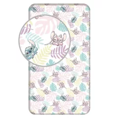   Disney Lilo és Stitch, A csillagkutya Leaves gumis lepedő 90x200 cm