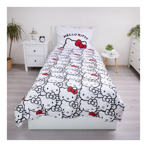 Hello Kitty White ágyneműhuzat 140×200cm, 70×90 cm