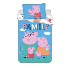 Peppa malac Big Pig Family gyerek, ovis ágyneműhuzat 100×135cm, 40×60 cm