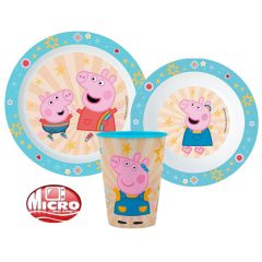   Peppa malac Kindness étkészlet, micro műanyag szett, pohárral 260 ml