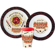 Stranger Things Upside Down étkészlet, micro műanyag szett, pohárral 260 ml