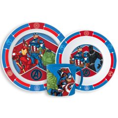   Bosszúállók Army étkészlet, micro műanyag szett bögrével 265 ml