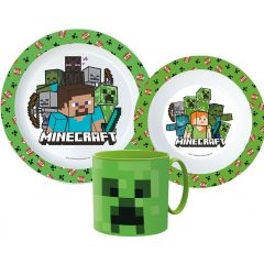   Minecraft Pixelcraft étkészlet, micro műanyag szett bögrével 265 ml