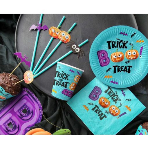 Halloween Boo papírtányér 6 db-os 18 cm