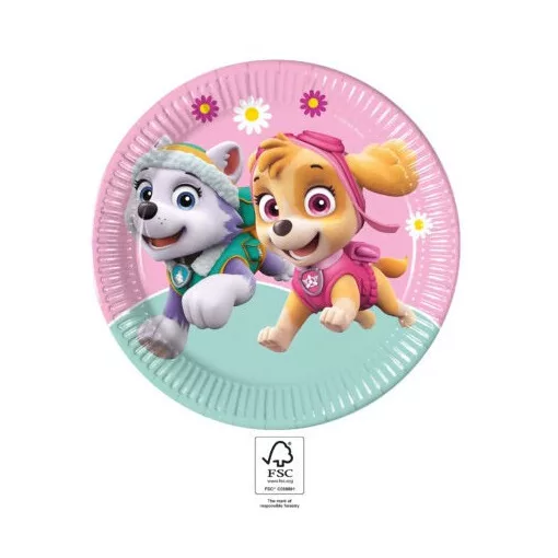 Mancs Őrjárat Skye and Everest papírtányér 8 db-os 23 cm FSC