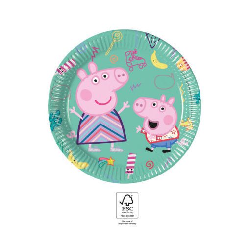 Peppa malac Messy Play papírtányér 8 db-os 20 cm FSC