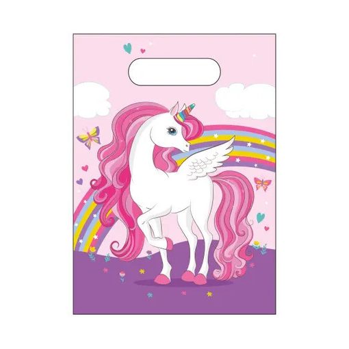 Unikornis Rainbow Colors ajándéktasak, ajándékzacskó 6 db-os
