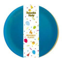 Színes Party félig átlátszó műanyag tányér 4 db-os