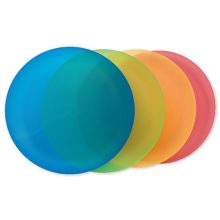 Színes Party félig átlátszó műanyag tányér 4 db-os