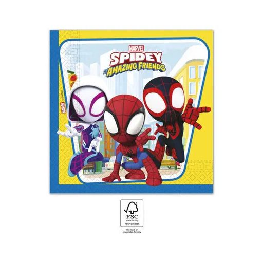 Pókember Spidey szalvéta 20 db-os 33x33 cm FSC