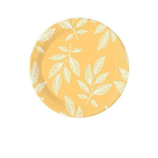 Levél Orange Leaves papírtányér 8 db-os 23 cm