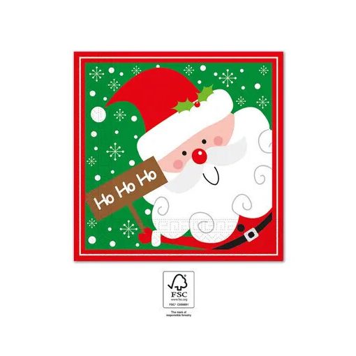 Karácsonyi Santa Claus Ho Ho Ho szalvéta 20 db-os 33x33 cm FSC