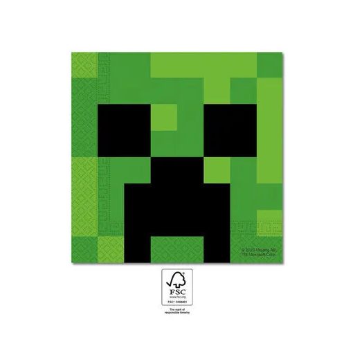 Minecraft Green szalvéta 20 db-os 33x33 cm FSC