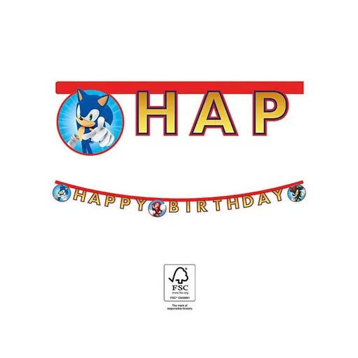 Sonic a sündisznó Sega Happy Birthday felirat FSC 2 m