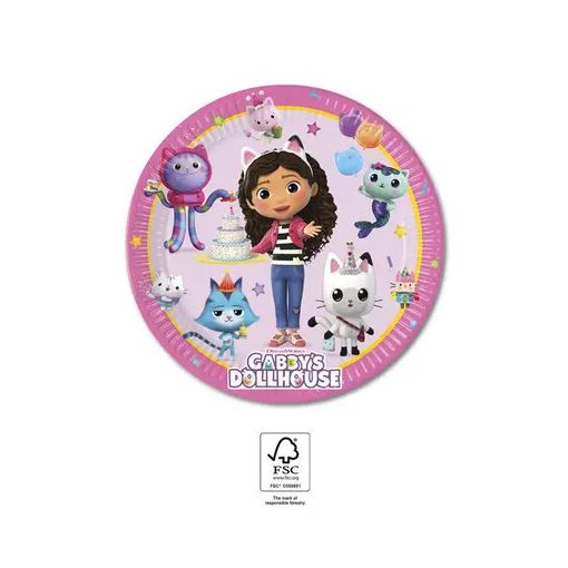 Gabi babaháza Friends papírtányér 8 db-os 20 cm FSC