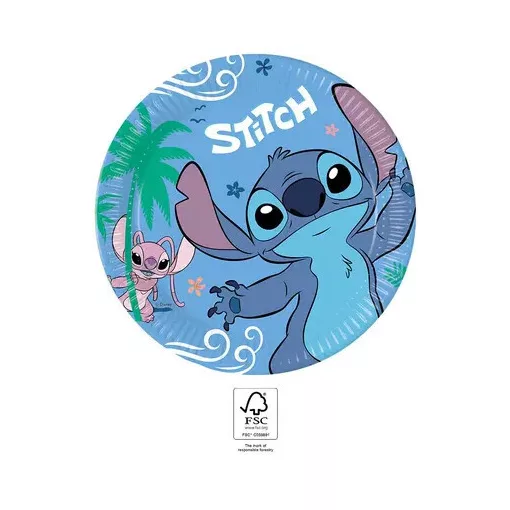 Disney Lilo és Stitch, A csillagkutya Angel papírtányér 8 db-os 23 cm FSC