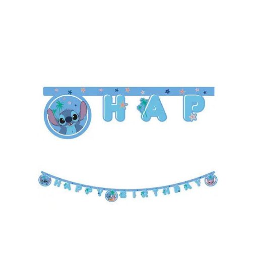 Disney Lilo és Stitch, A csillagkutya Angel Happy Birthday felirat FSC 2 m