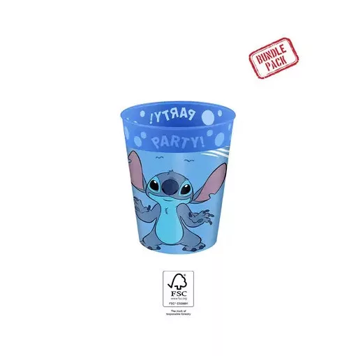 Disney Lilo és Stitch, A csillagkutya Angel micro prémium műanyag pohár szett 4 db-os 250 ml
