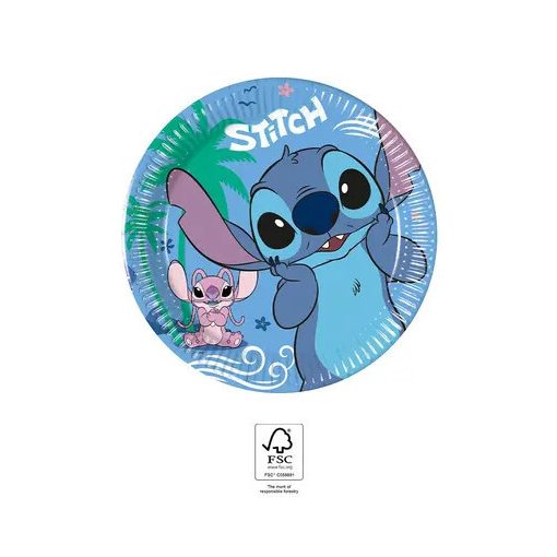Disney Lilo és Stitch, A csillagkutya Angel papírtányér 8 db-os 20 cm FSC