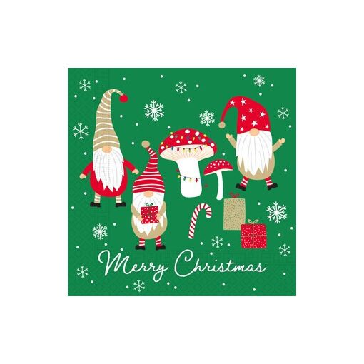 Karácsonyi Gnomes szalvéta 20 db-os 33x33 cm FSC