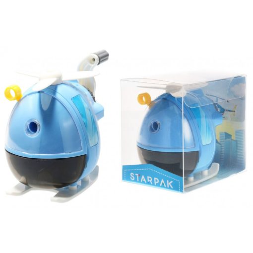 Helikopter Blue hegyező, faragó kézi hajtókarral