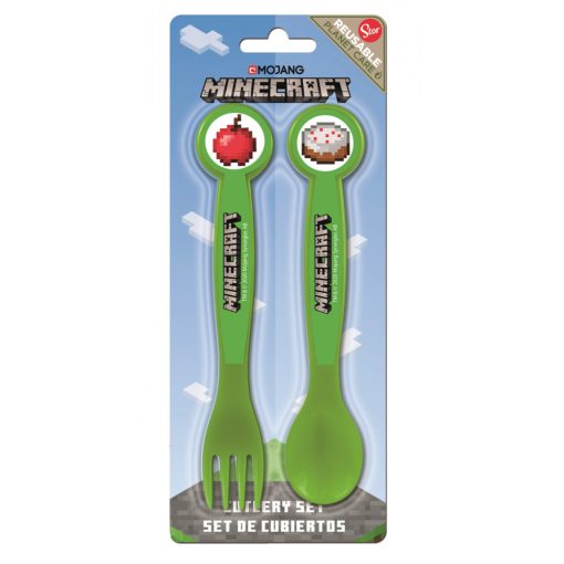 Minecraft Creeper műanyag evőeszköz készlet - 2 darabos