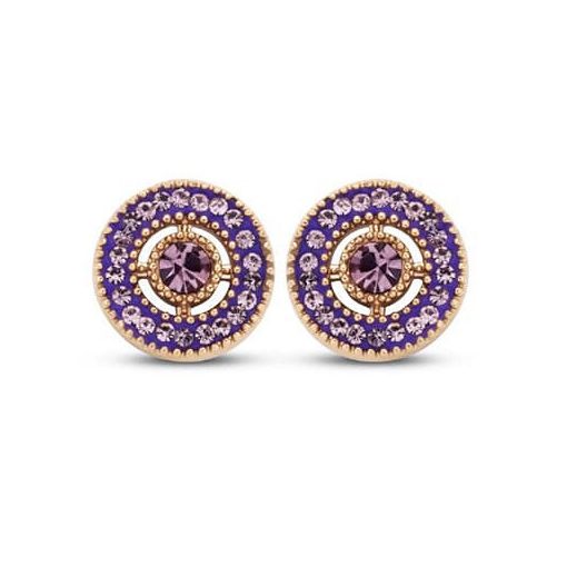 Victoria Rose gold színű rózsaszín köves fülbevaló