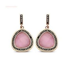 Victoria Rose gold színű rózsaszín köves fülbevaló