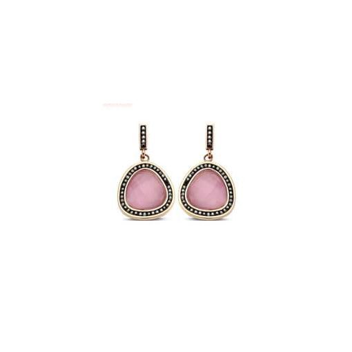 Victoria Rose gold színű rózsaszín köves fülbevaló