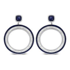 Victoria Ezüst színű kék, fehér köves fülbevaló