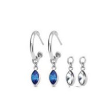 Victoria Ezüst színű kék, fehér köves fülbevaló