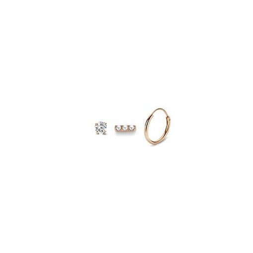 Victoria Rose gold színű fülbevaló 3 db-os