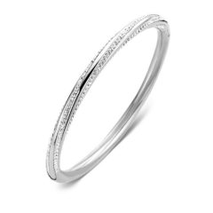 Victoria Ezüst színű fehér köves csavar karkötő