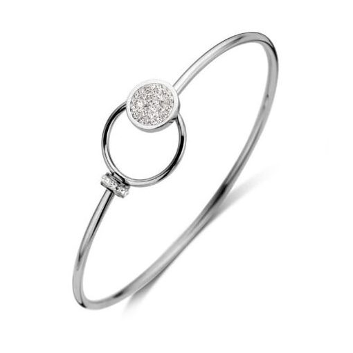 Victoria Ezüst színű fehér köves karkötő