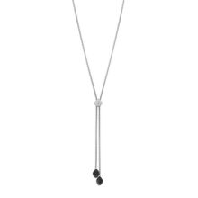 Victoria Ezüst színű fekete, fehér köves nyaklánc