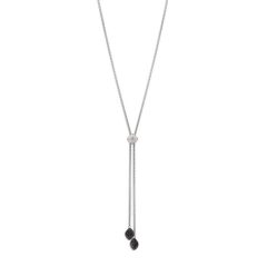 Victoria Ezüst színű fekete, fehér köves nyaklánc