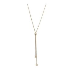 Victoria Rose gold színű fehér köves kocka nyaklánc