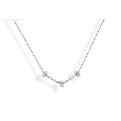 Victoria Ezüst színű fehér köves fánk nyaklánc