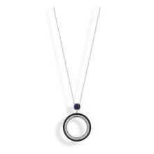 Victoria Ezüst színű kék, fehér köves nyaklánc