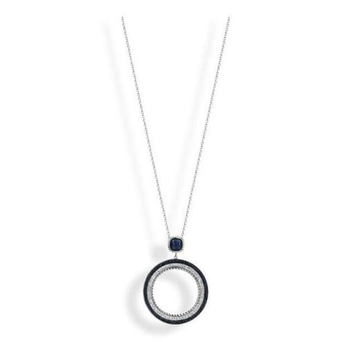 Victoria Ezüst színű kék, fehér köves nyaklánc