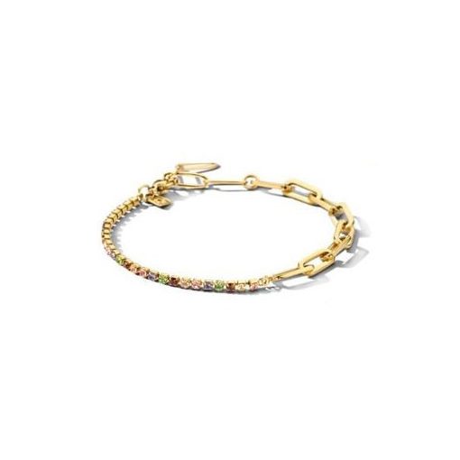 Victoria Arany színű színes köves karkötő