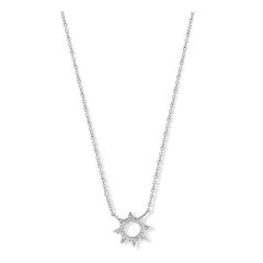 Victoria Ezüst színű fehér köves nap nyaklánc