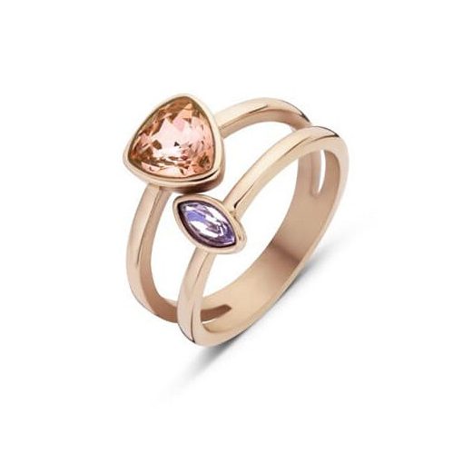 Victoria Rose gold színű színes köves gyűrű