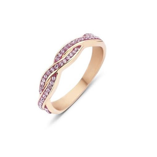 Victoria Rose gold színű rózsaszín köves gyűrű
