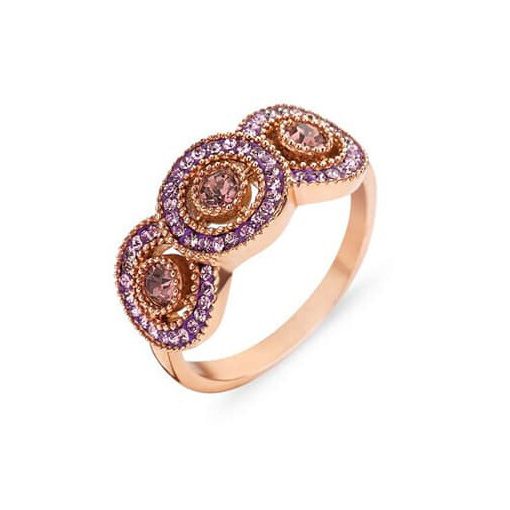 Victoria Rose gold színű rózsaszín köves gyűrű