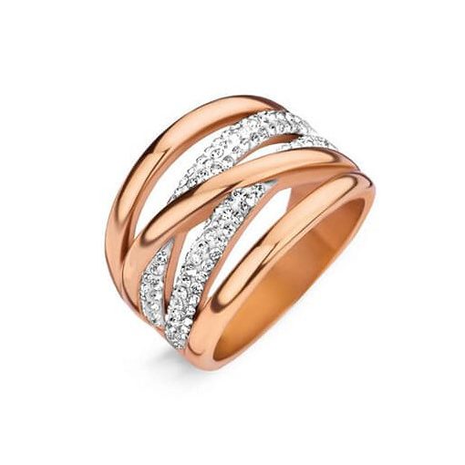 Victoria Rose gold színű fehér köves gyűrű