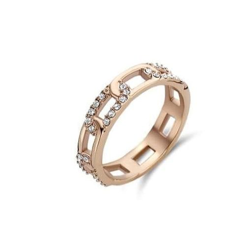 Victoria Rose gold színű fehér köves gyűrű